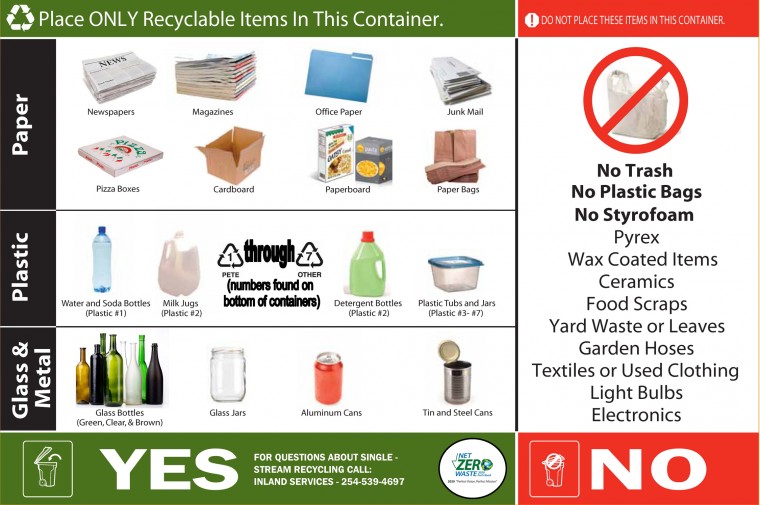 Recyclable items at Fort Hood